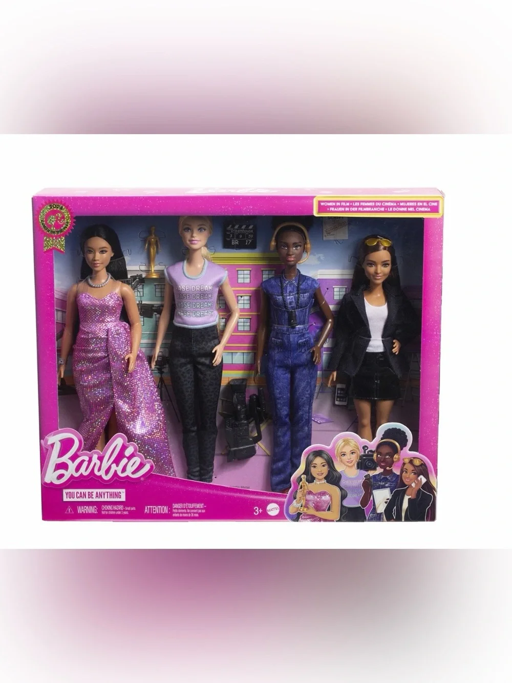 Barbie Careers Women in Film Set of 4 Dolls & Accessories + Rainbow High Doll